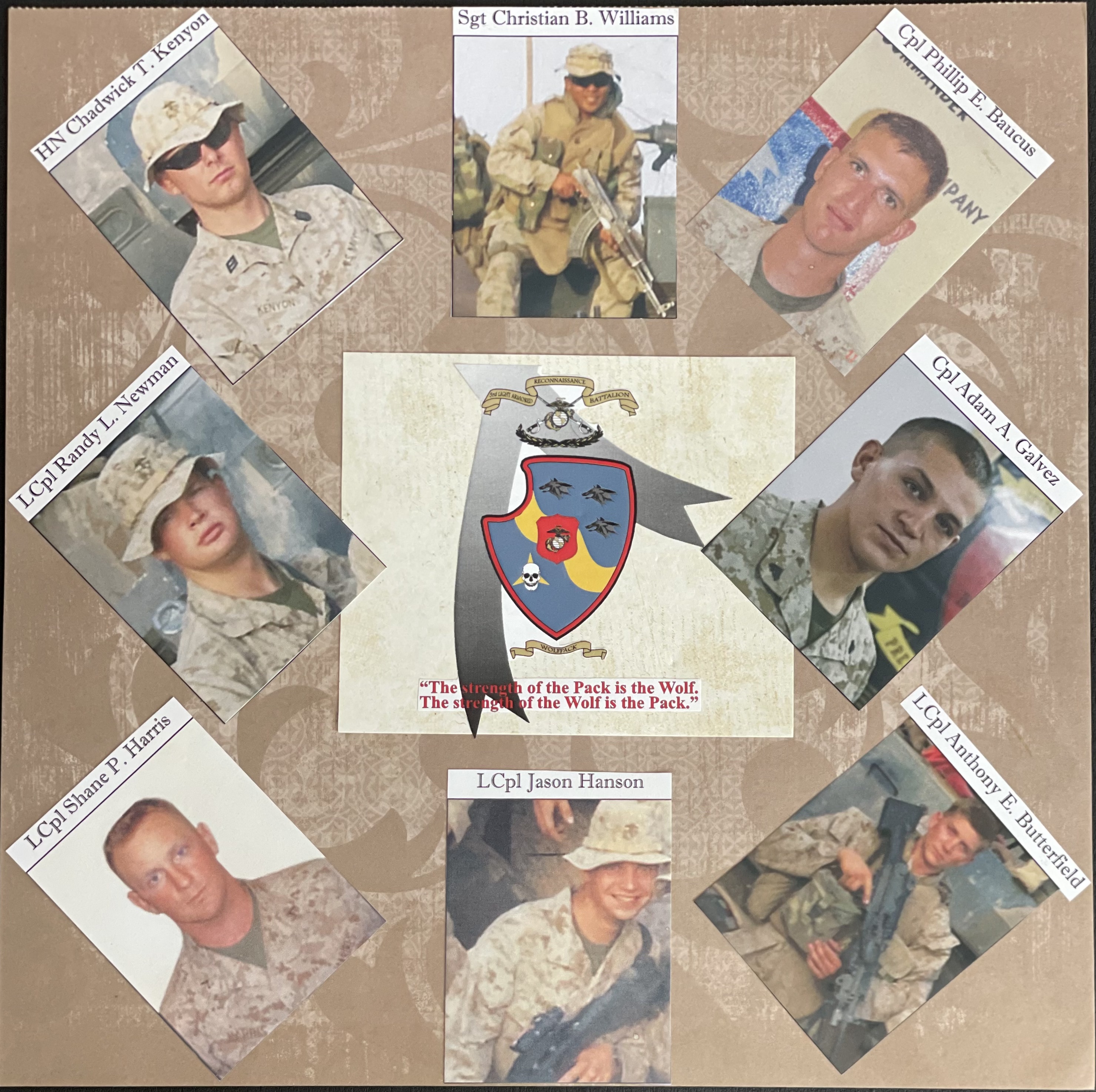 The 3rd LAR Marines and Corpsman lost during the 2006 Iraq deployment