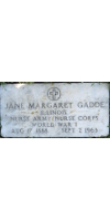 JANE GADDE grave marker