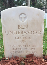 BEN UNDERWOOD grave marker